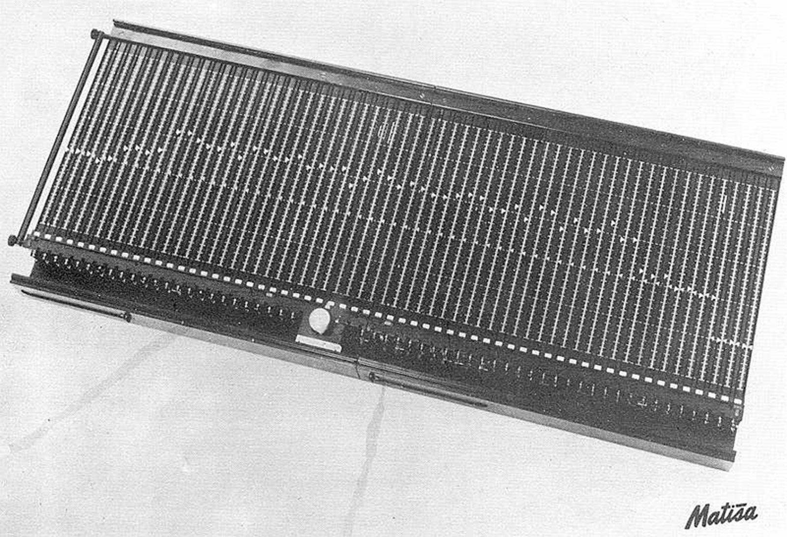 Matisakalkulator med pilhøyder i initiell konfigurasjon.