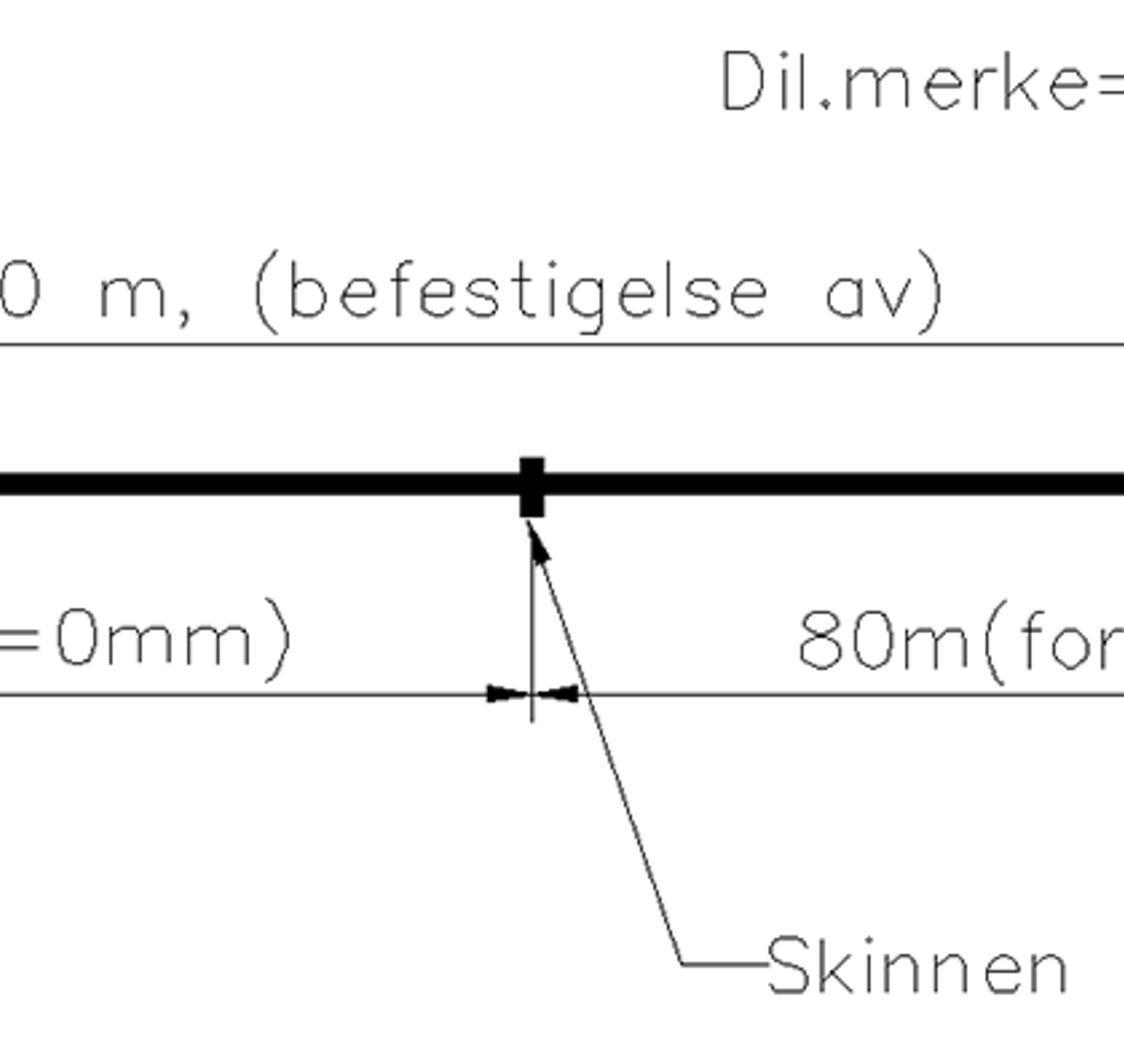 Eksempel på dilatasjonsmerking.