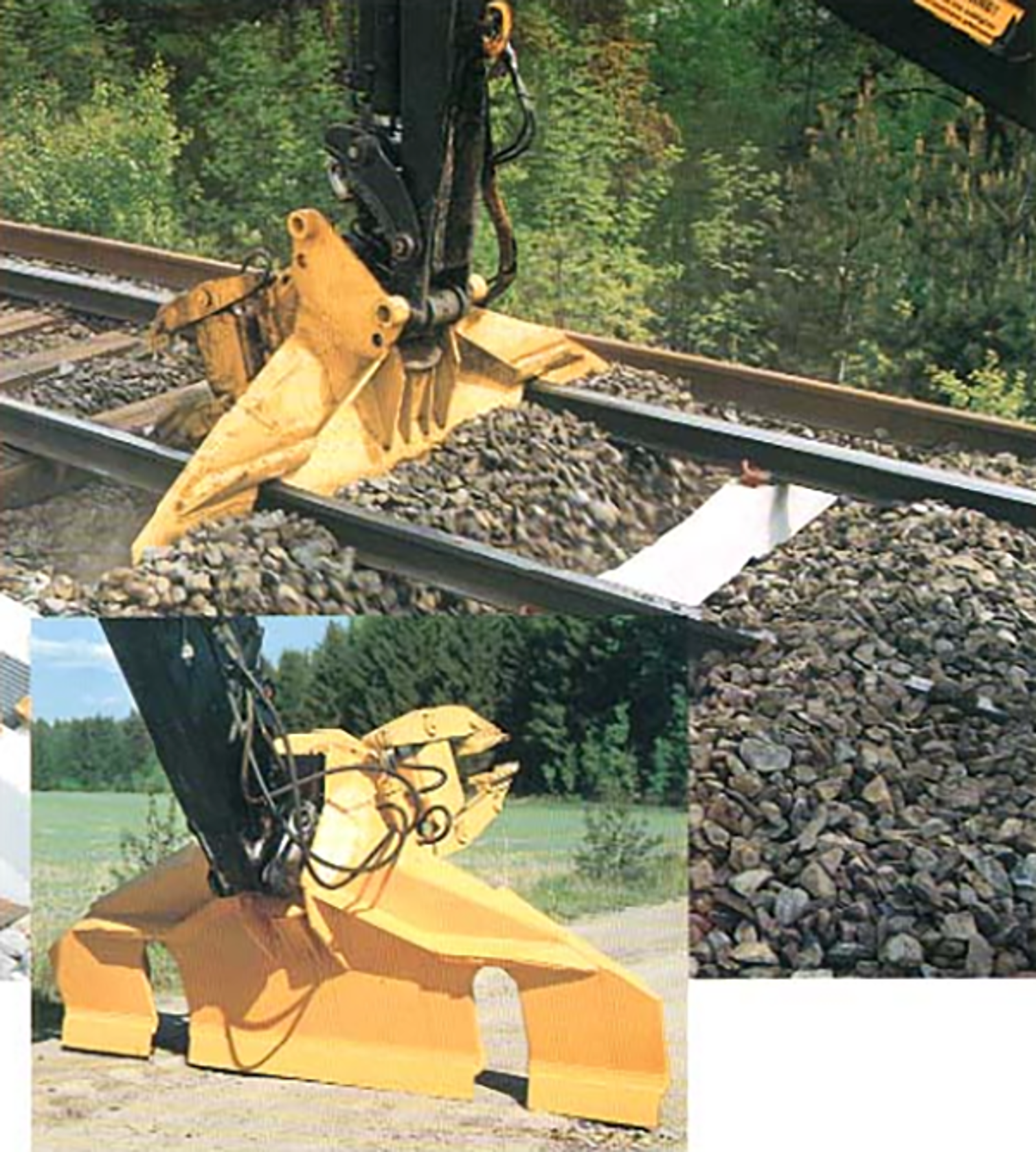 Hamar-skjæret på traktorgraver brukes til utgraving av pukk og innløfting av betongsviller.