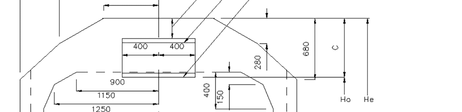 Minste tverrsnitt E og fritt profil for strømavtaker i eksisterende tunneler.