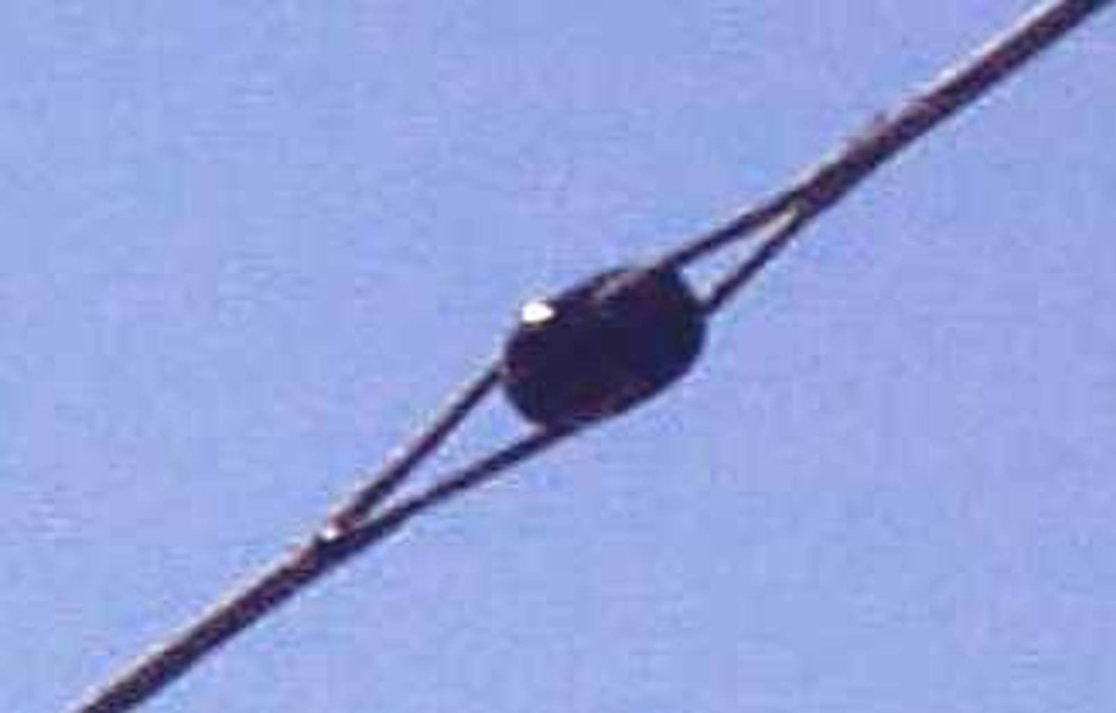 Eggformet isolator montert i bardun for å hindre strømgjennomgang til mast.