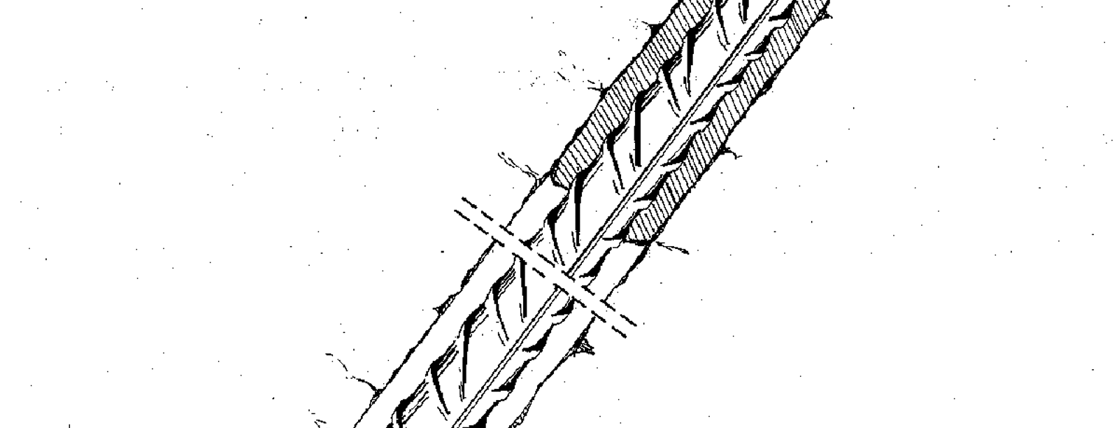 Illustrasjon av en polyesterforankret bolt i fjell.