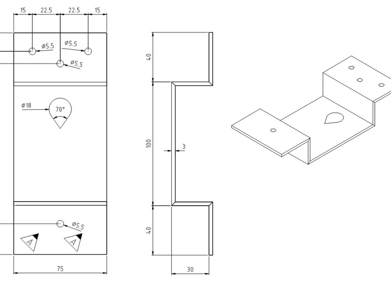 Vertikalt VUL-merke med referansepunkt for sporgeometri.