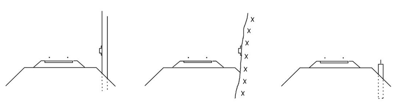 VUL-merker montert på kontaktledningsmast, fjell og eget fundament.