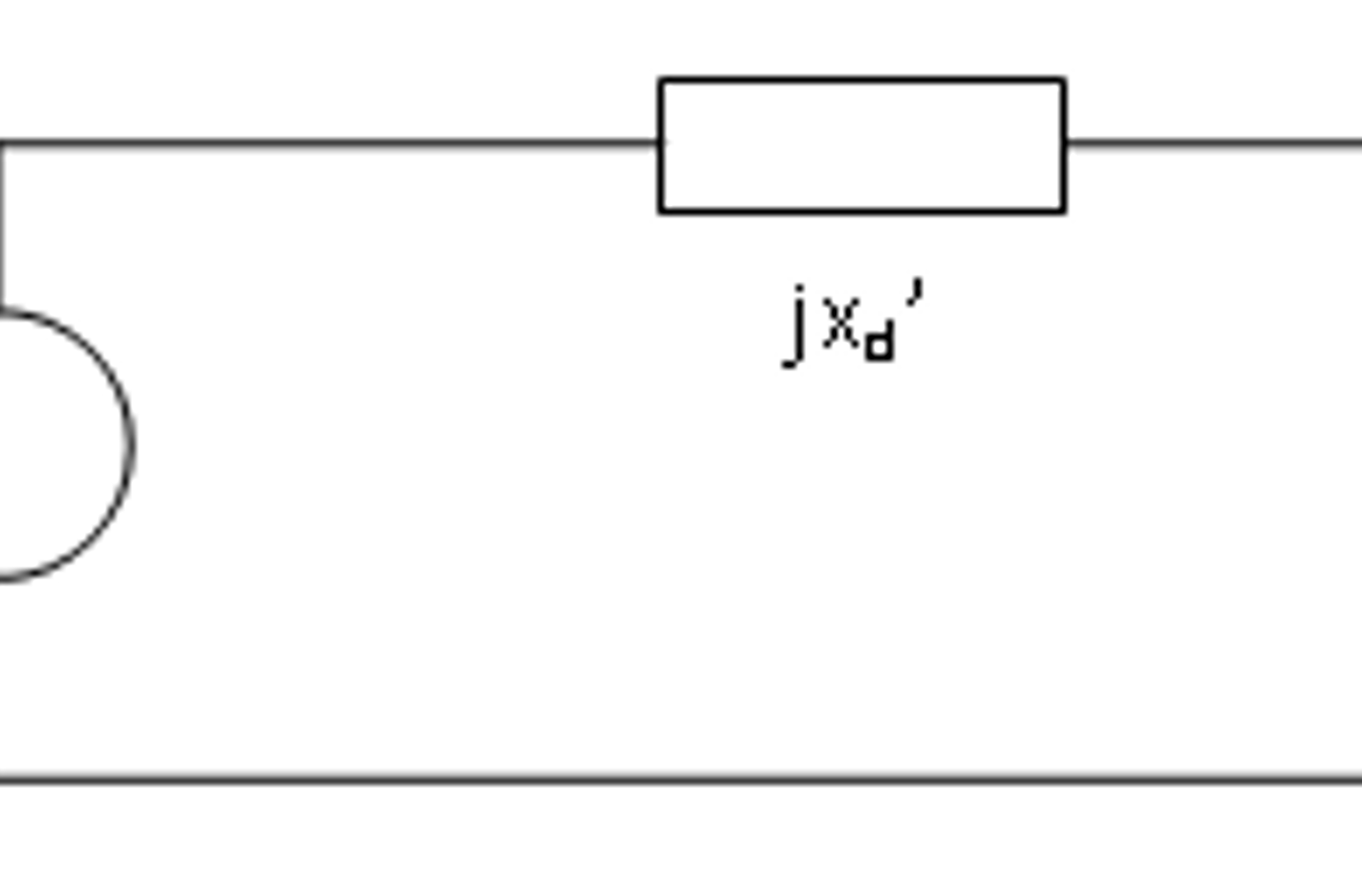 Thevenin-ekvivalent med spenningskilde E' og reaktans jXd' for transient strøm.