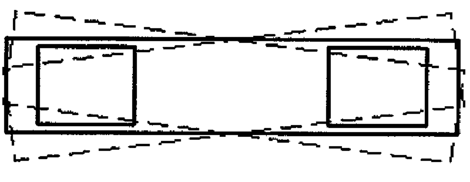 Illustrasjon av svingningsmønster (yaw) for en jernbanevogn, med flere konturlinjer.