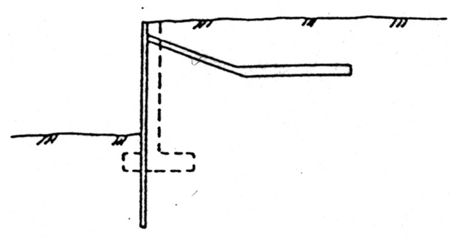 Prinsippskisse av avlastnings- og friksjonsplate med ensidig friksjon.