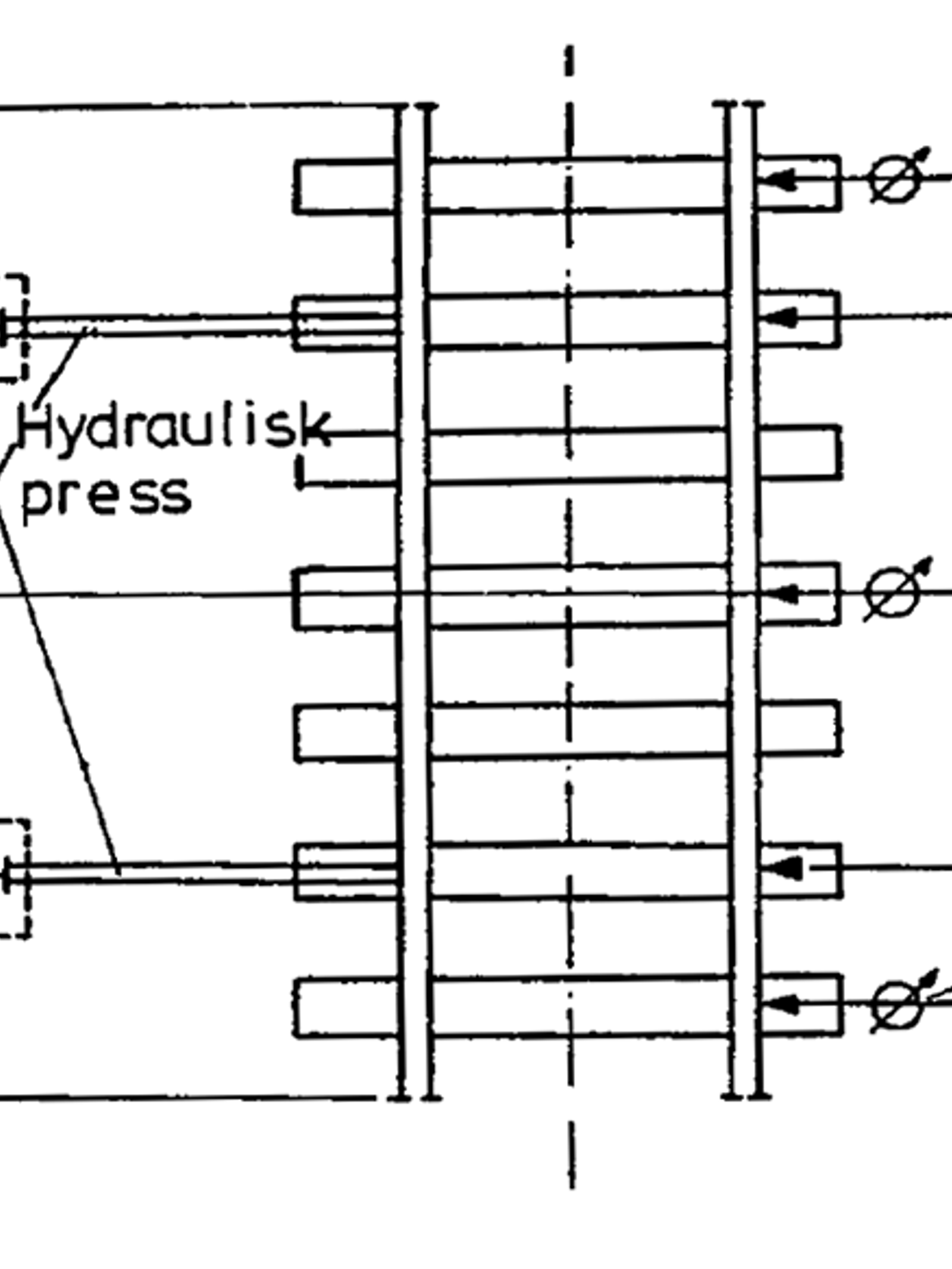 Oppsett for måling av sideforskyvningsmotstand med hydraulisk press.