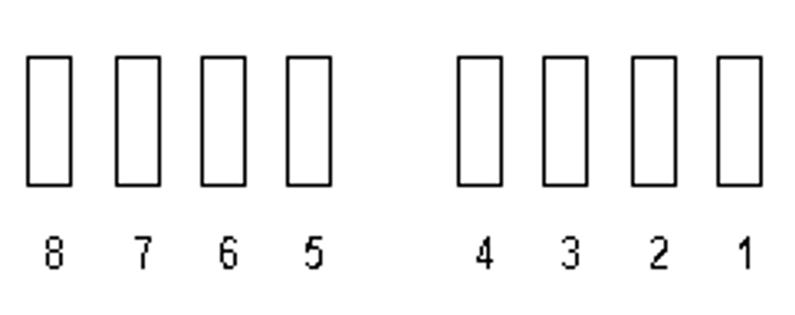Jackenes plassering 1–8 sett bakfra på stor relégruppe.
