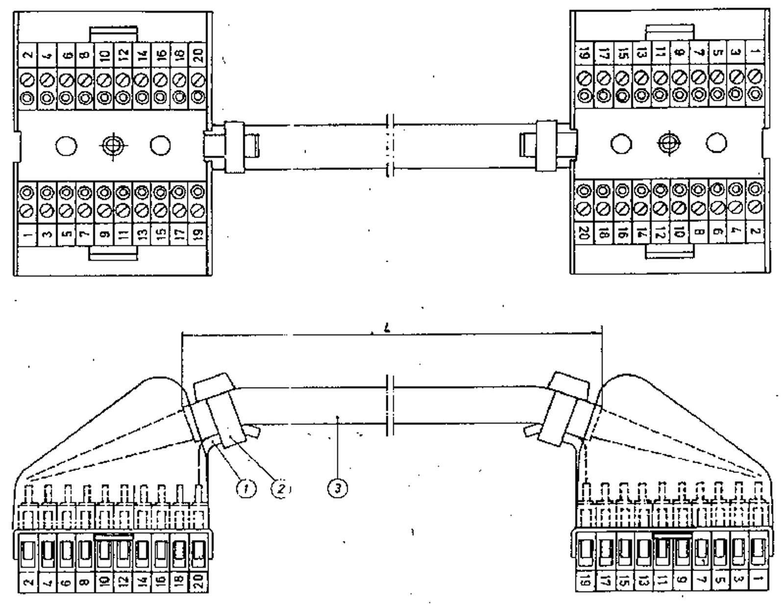 Nummerering av sporkabel i fastforbindelse og jackforbindelse.