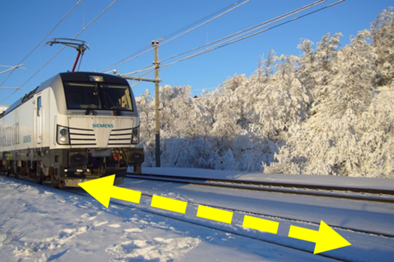 Returstrøm går fra togets hjul gjennom kjøreskinnene i returkretsen til strømforsyning.