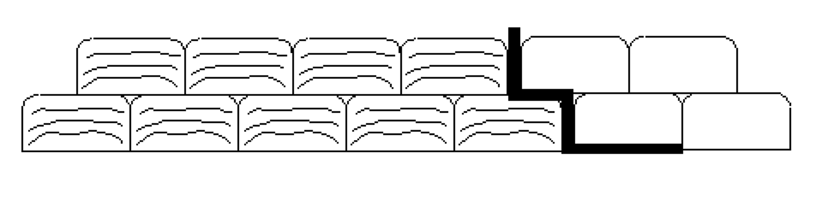 Diagram som viser tresviller med tverrgående sperresjikt av plastfolie.