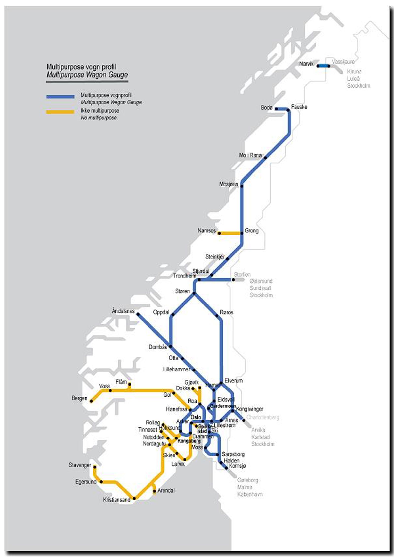 Map illustrating where the multipurpose wagon gauge may be used.