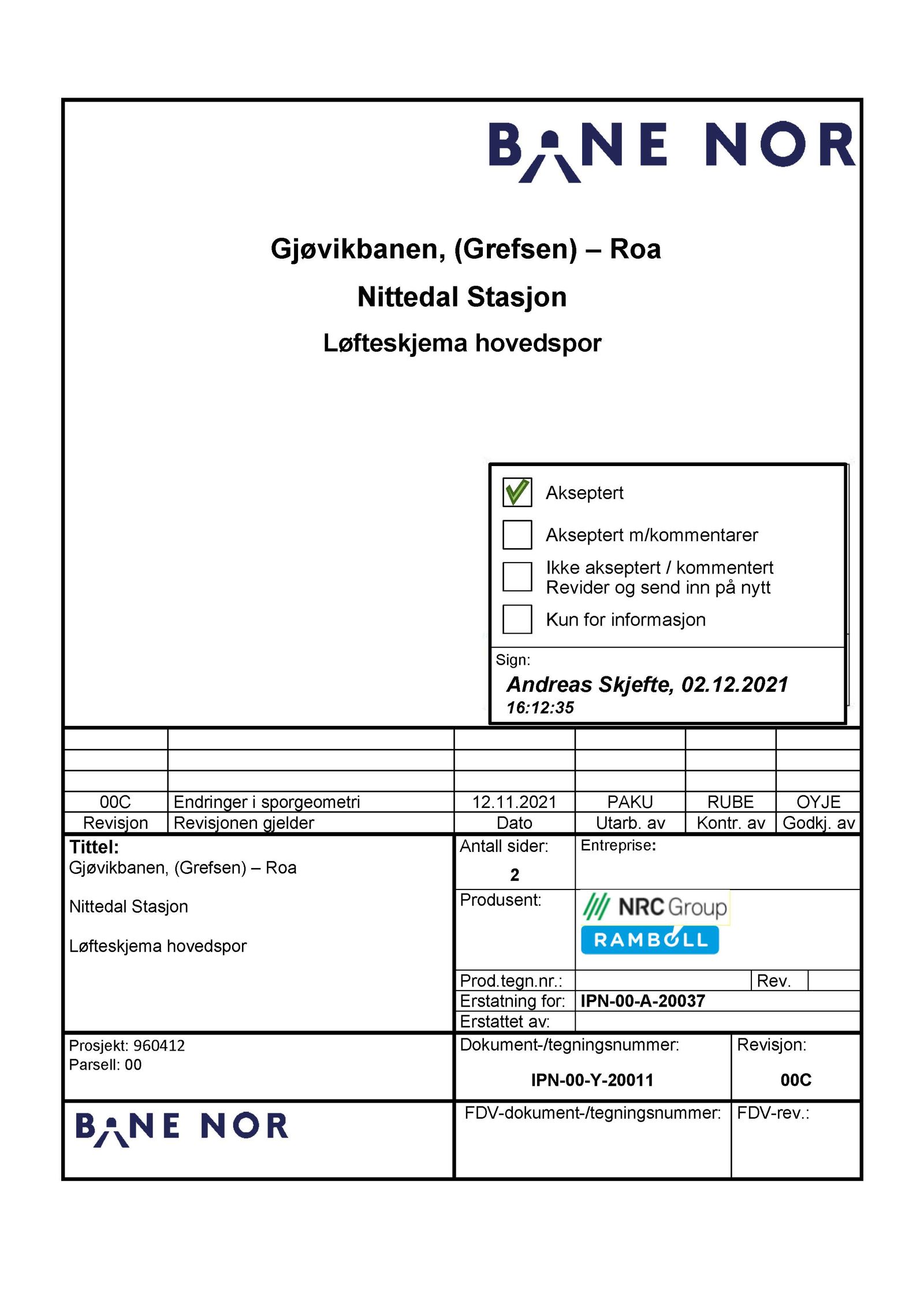 Eksempel på leveranse for overbygning produksjon