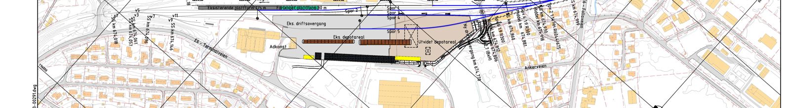 Eksempel på B-teikning byggeplan: Sporplan