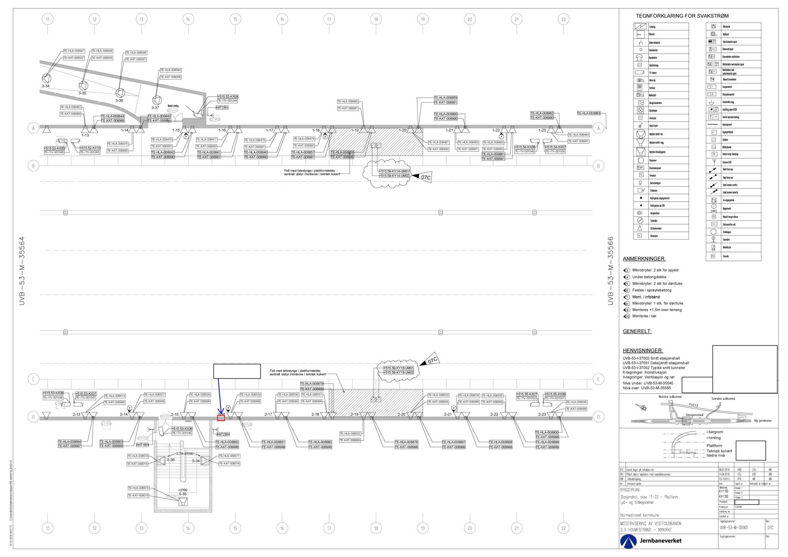 Eksempelteikning utstyrsplassering byggeplan