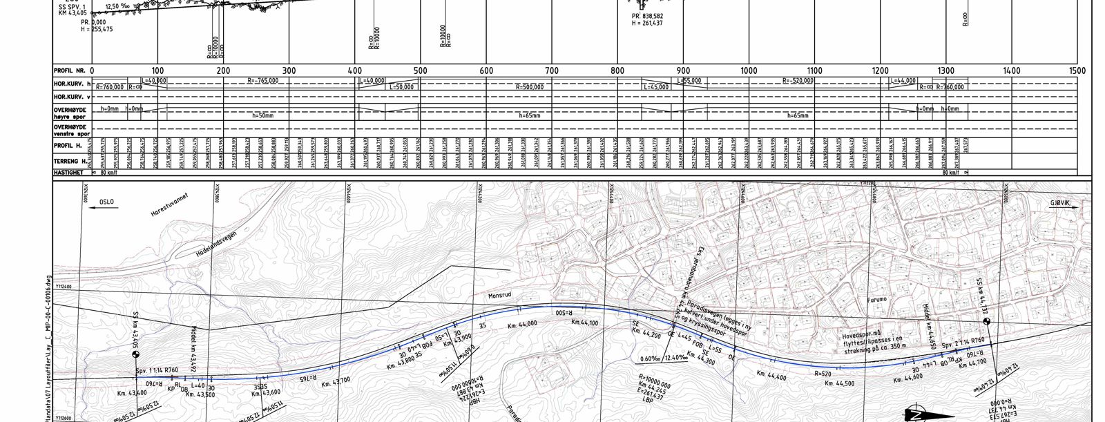 Eksempel på C-teikning hovudplan